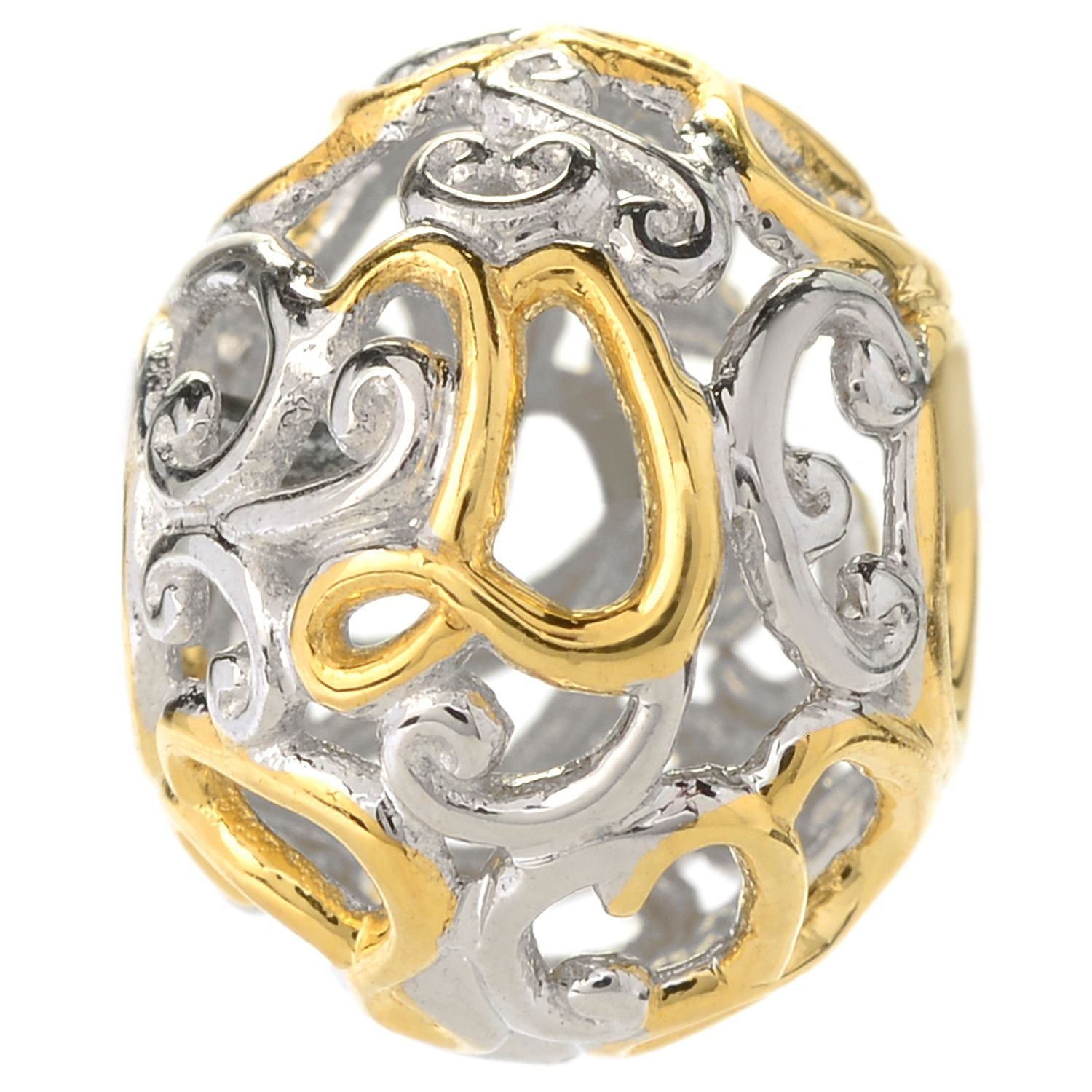 Gems en Vogue Two-tone Script Initial Slide-on Charm