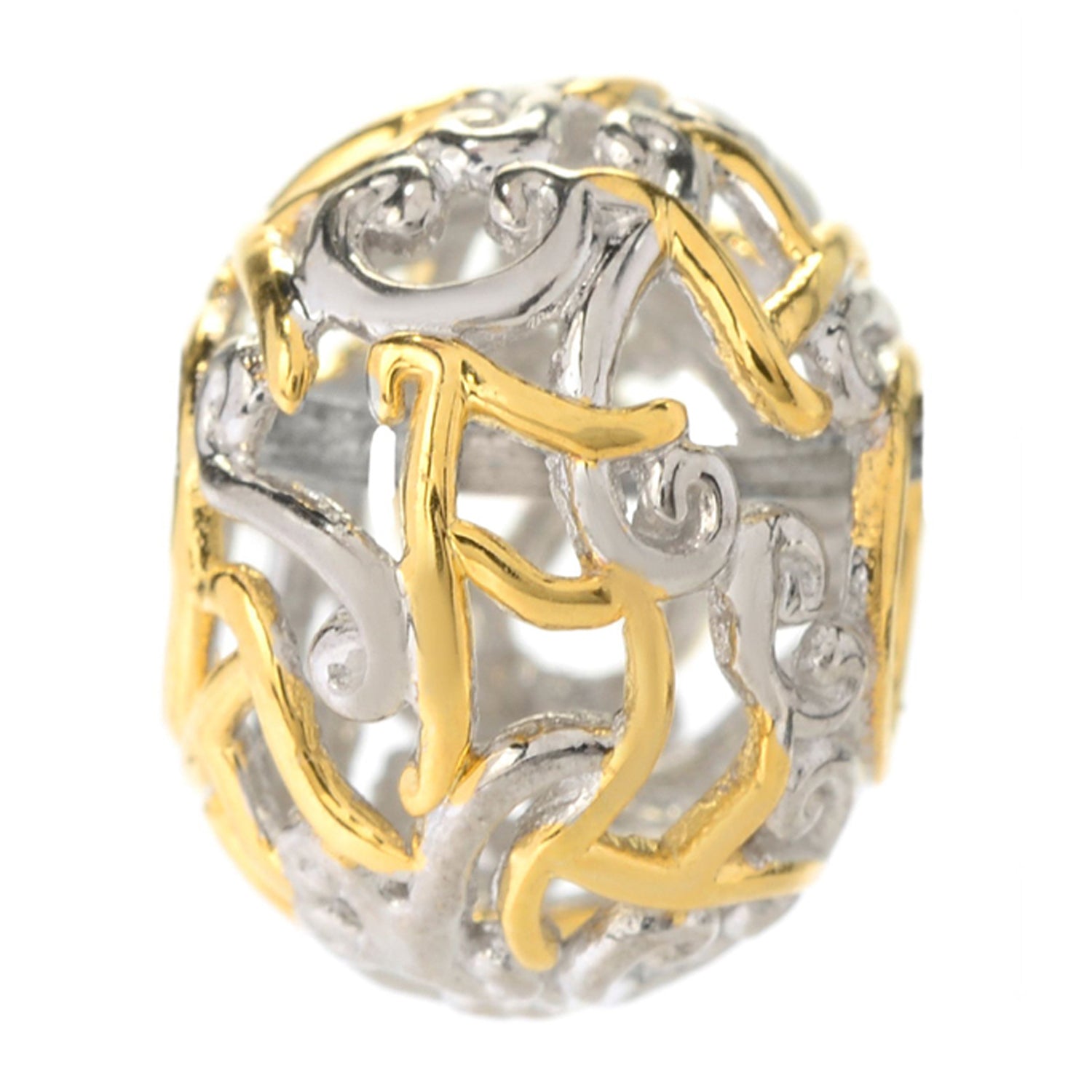 Gems en Vogue Two-tone Script Initial Slide-on Charm