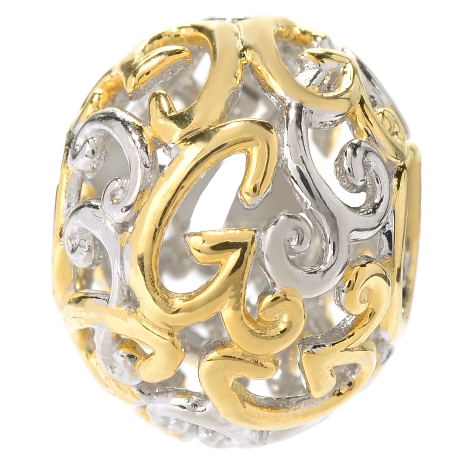 Gems en Vogue Two-tone Script Initial Slide-on Charm