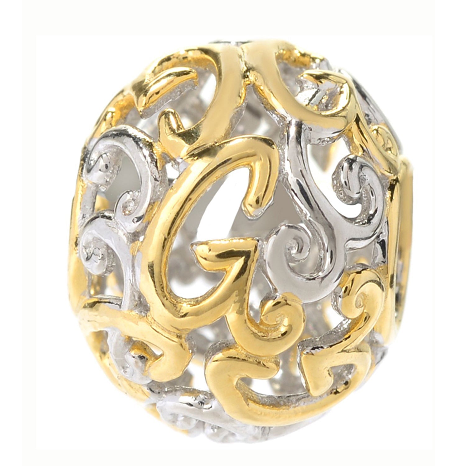 Gems en Vogue Two-tone Script Initial Slide-on Charm