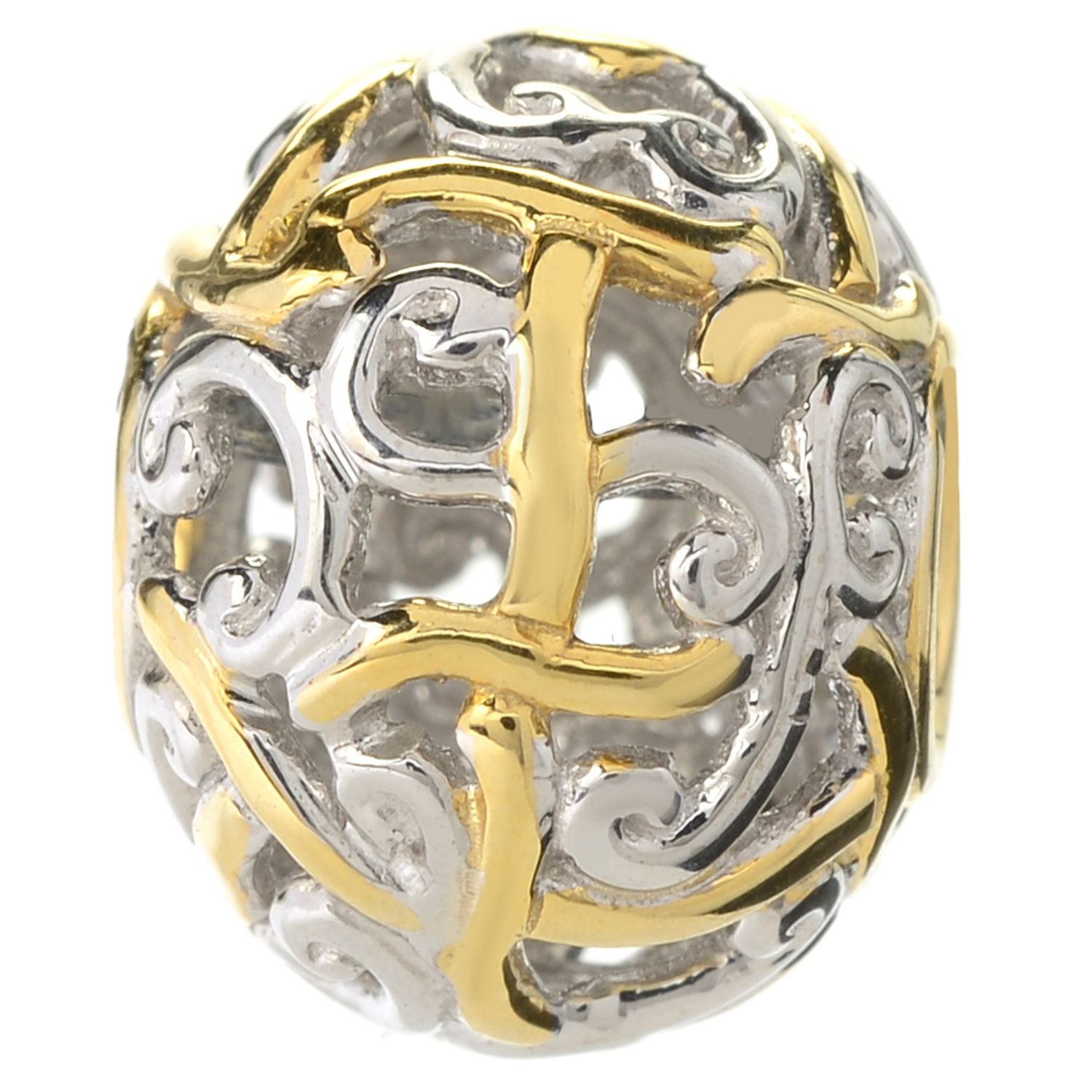 Gems en Vogue Two-tone Script Initial Slide-on Charm