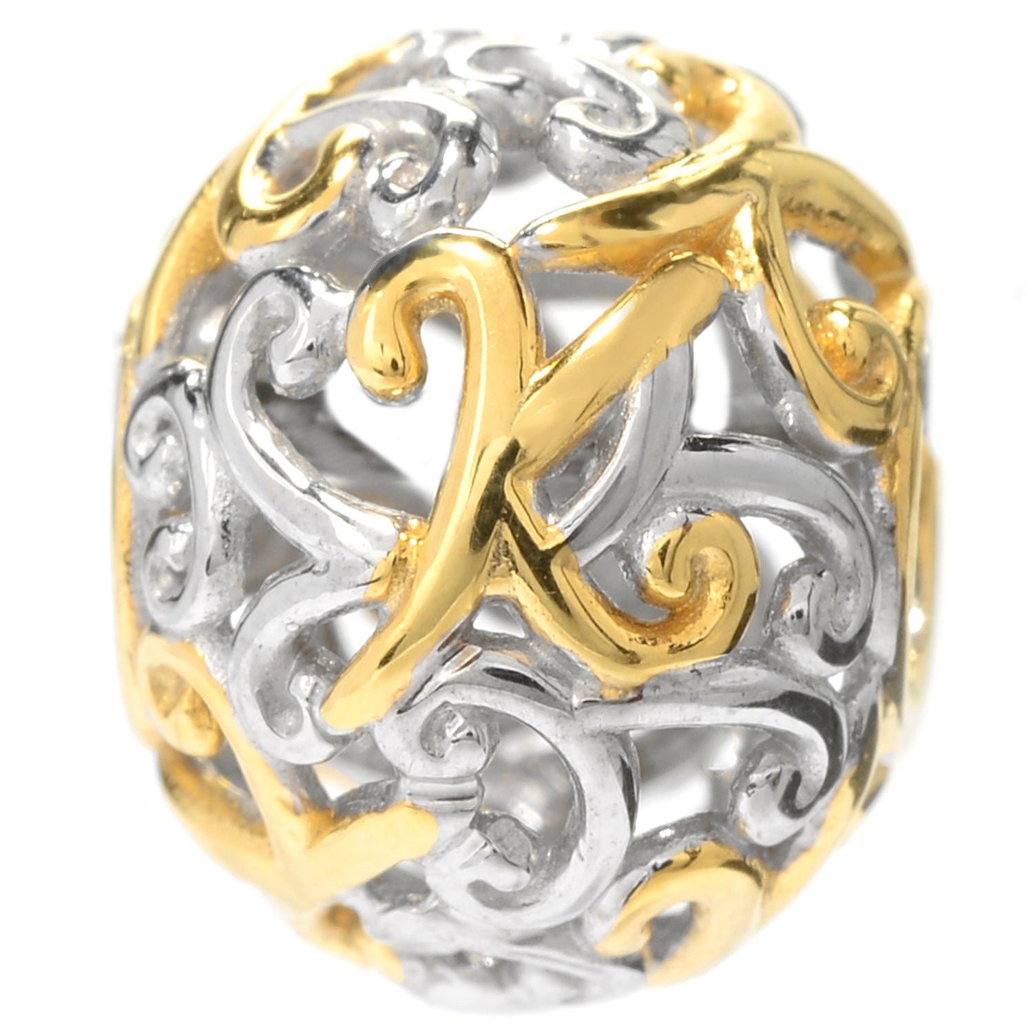 Gems en Vogue Two-tone Script Initial Slide-on Charm