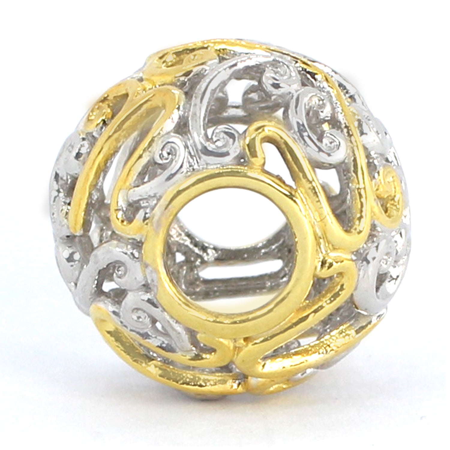 Gems en Vogue Two-tone Script Initial Slide-on Charm