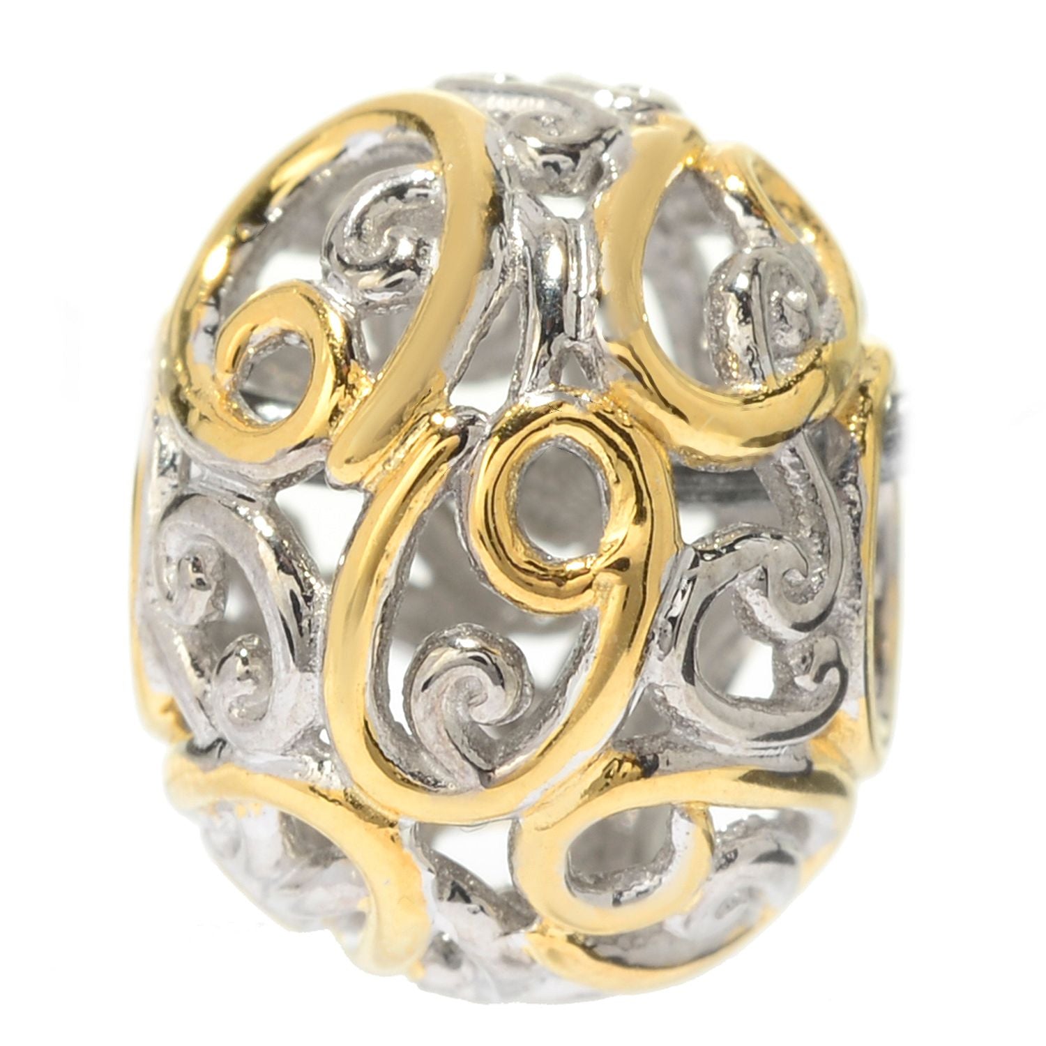 Gems en Vogue Two-tone Script Initial Slide-on Charm