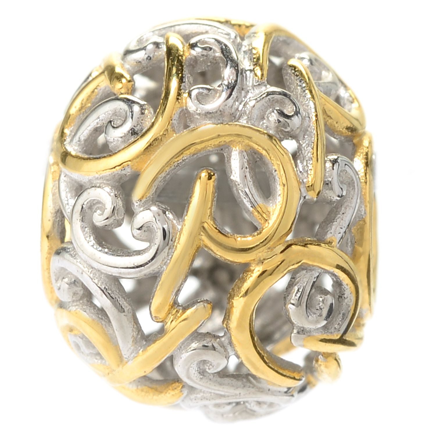 Gems en Vogue Two-tone Script Initial Slide-on Charm