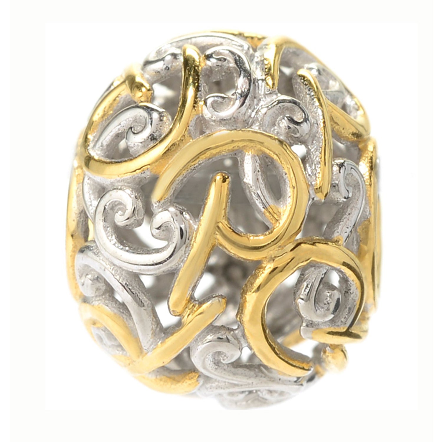 Gems en Vogue Two-tone Script Initial Slide-on Charm