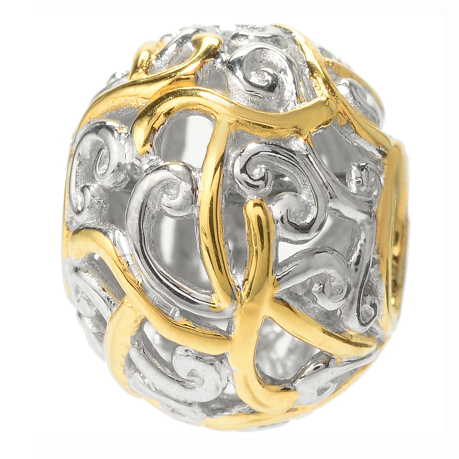 Gems en Vogue Two-tone Script Initial Slide-on Charm