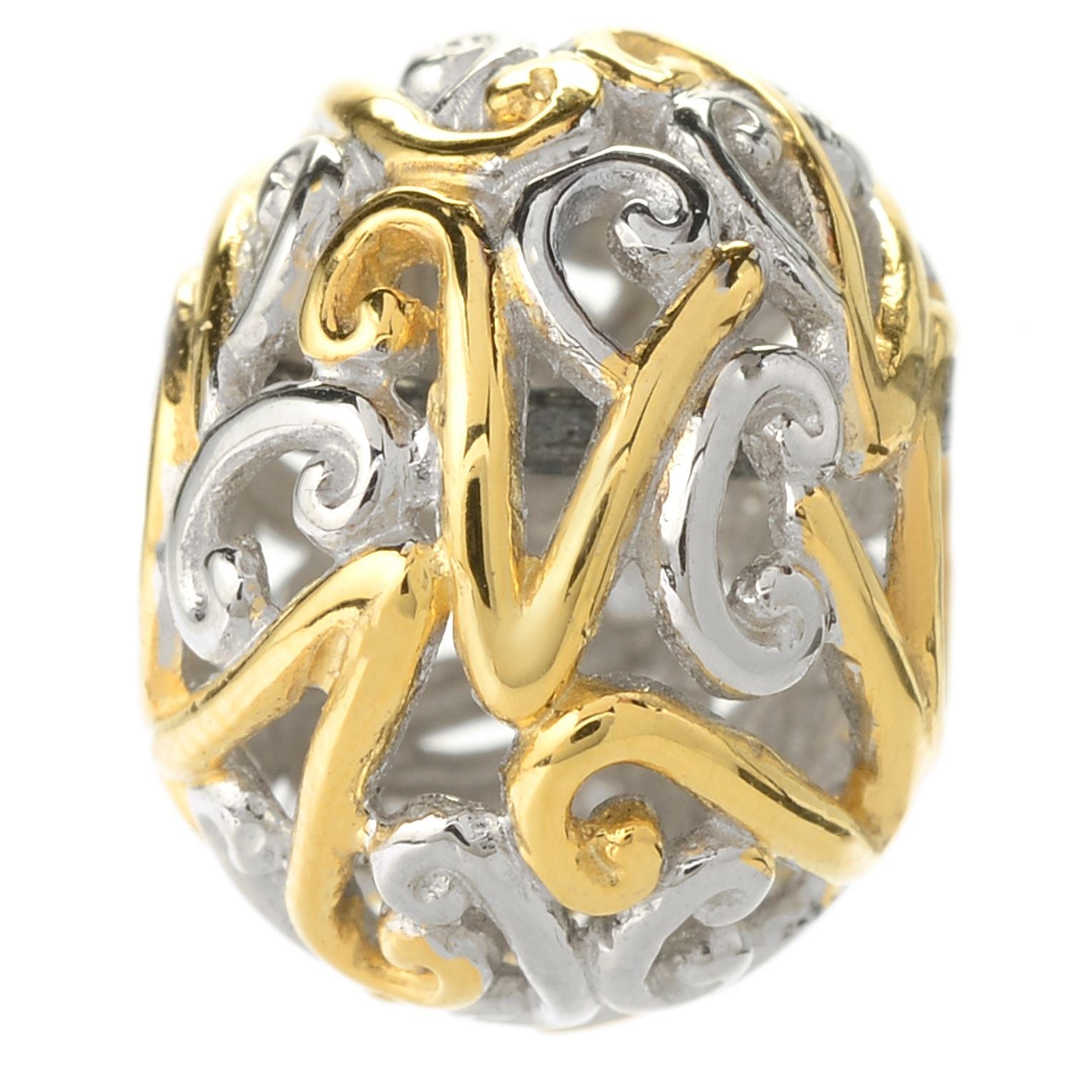 Gems en Vogue Two-tone Script Initial Slide-on Charm