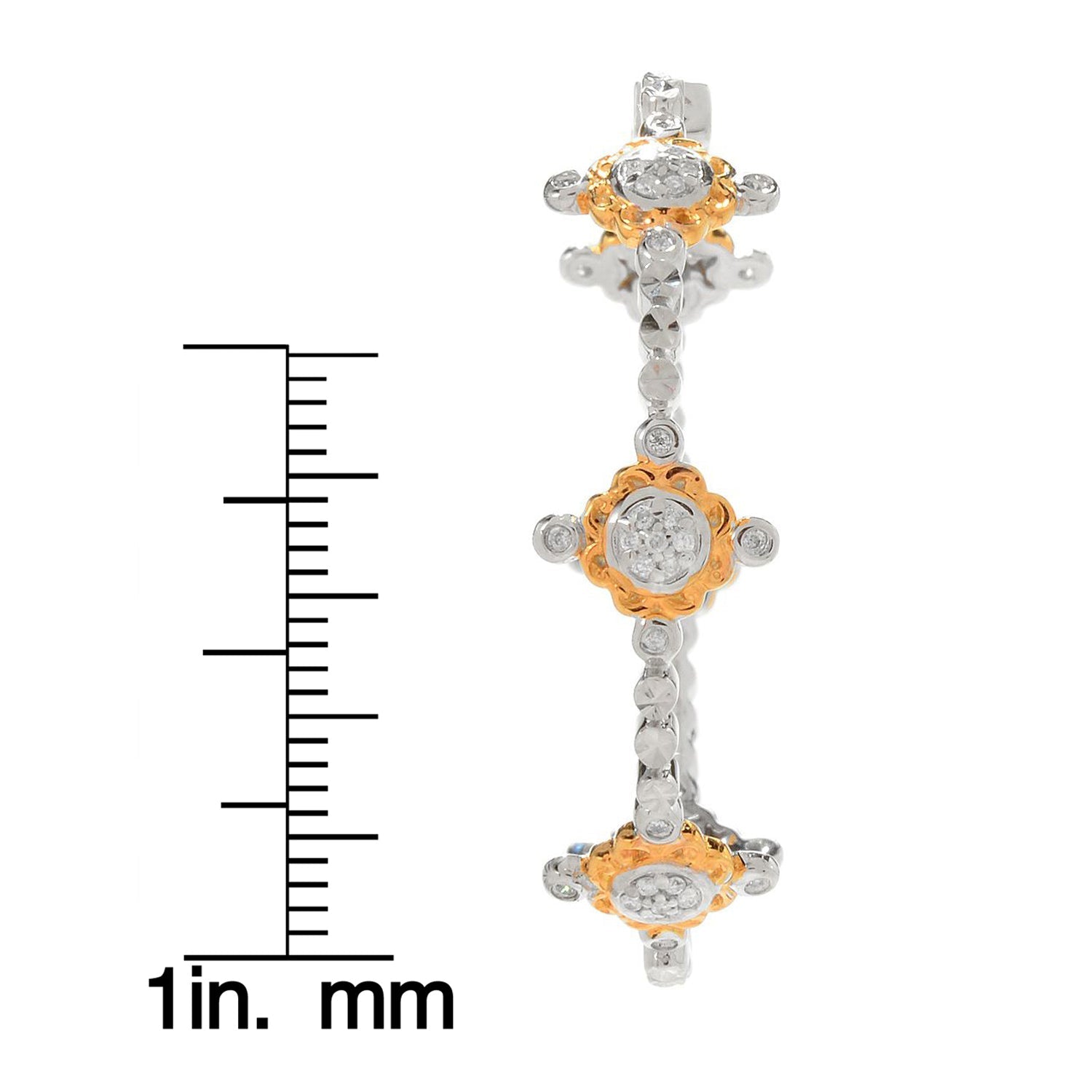 Gems en Vogue 0.26ctw Diamond Cluster Station Hoop Earrings