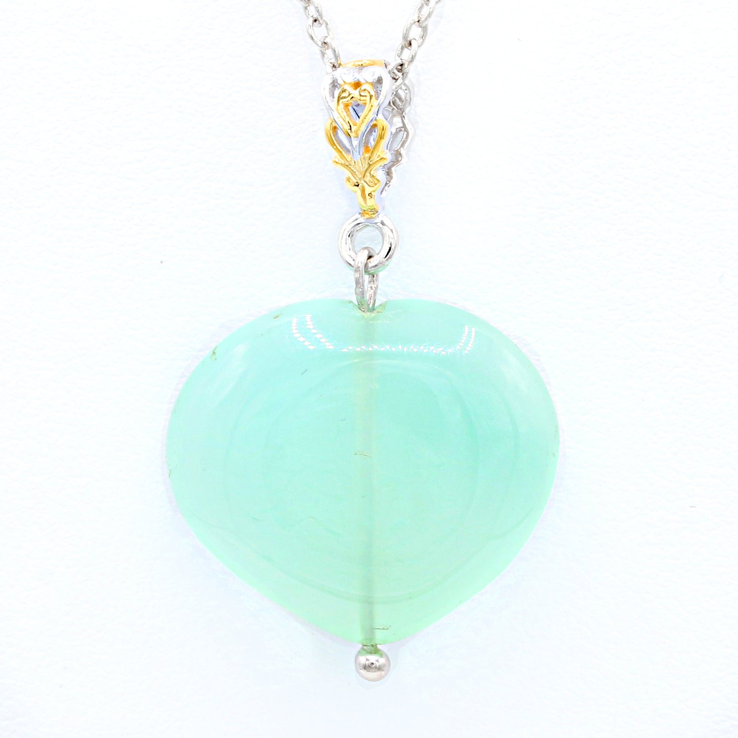Gems en Vogue Rose Quartz or Chalcedony Heart Pendant