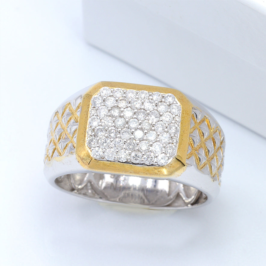 Gems en Vogue 0.69ctw Diamond Lattice Textured Band Ring