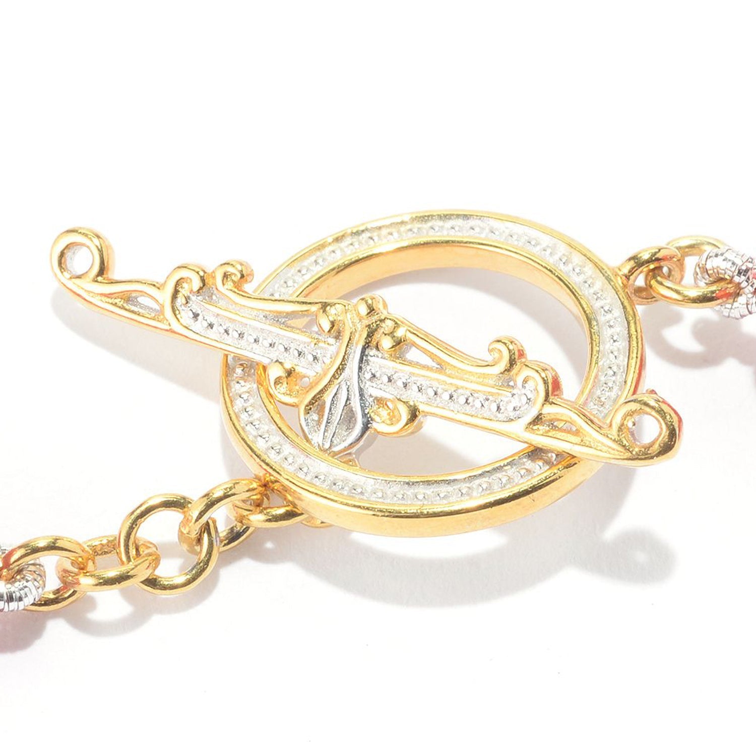 Gems en Vogue Choice of Bamboo Coral Freeform Toggle Necklace