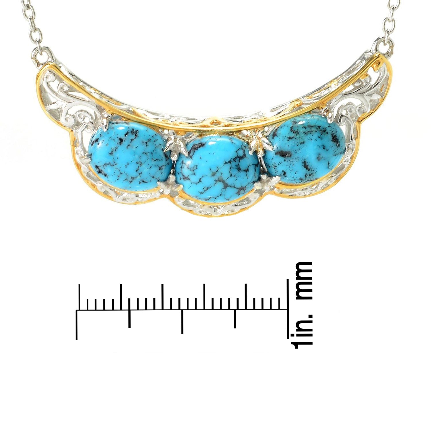 Gems en Vogue Spiderweb Turquoise Necklace
