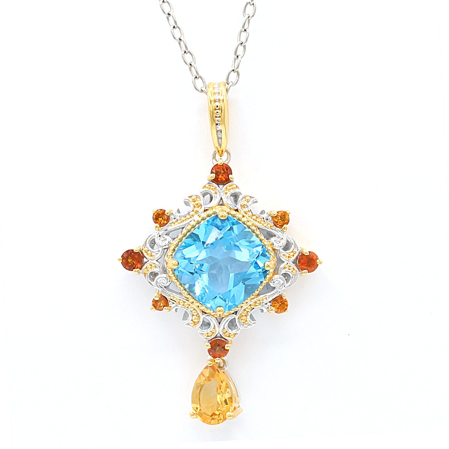 Blue topaz and deals citrine necklace