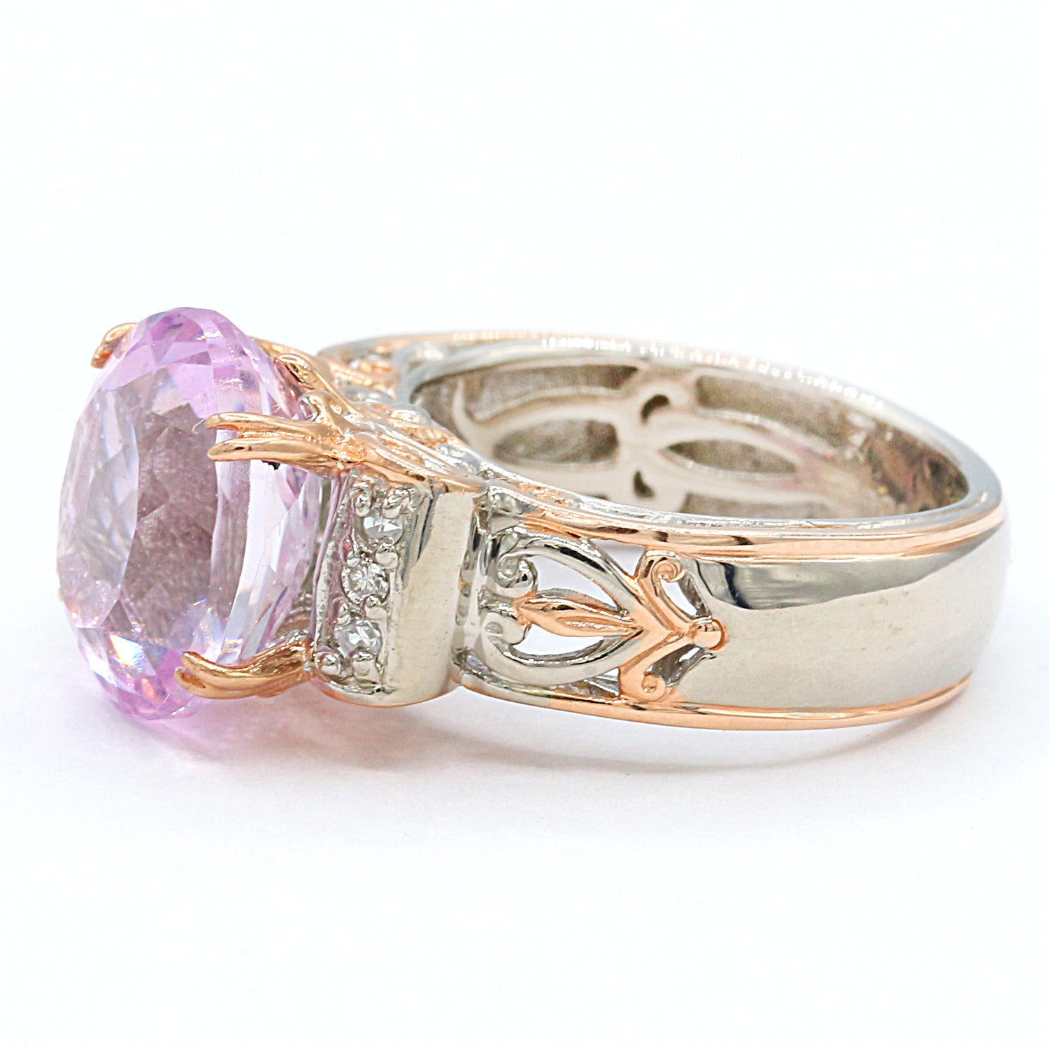Gems en Vogue 5.09ctw Kunzite & Diamond Ring