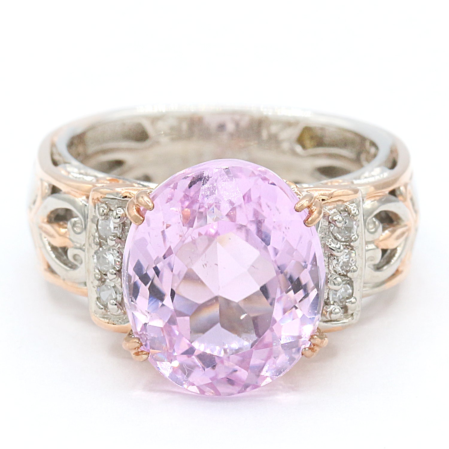 Gems en Vogue 5.09ctw Kunzite & Diamond Ring