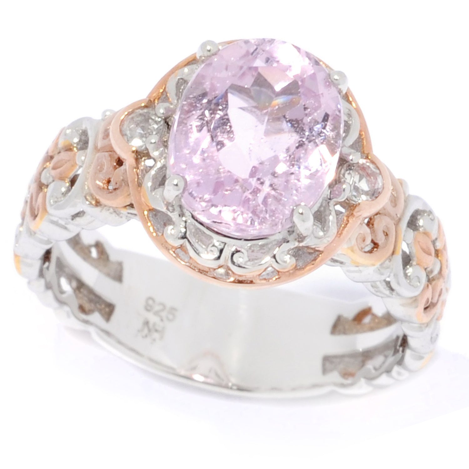 Gems en Vogue 2.83ctw Kunzite & White Topaz Ring