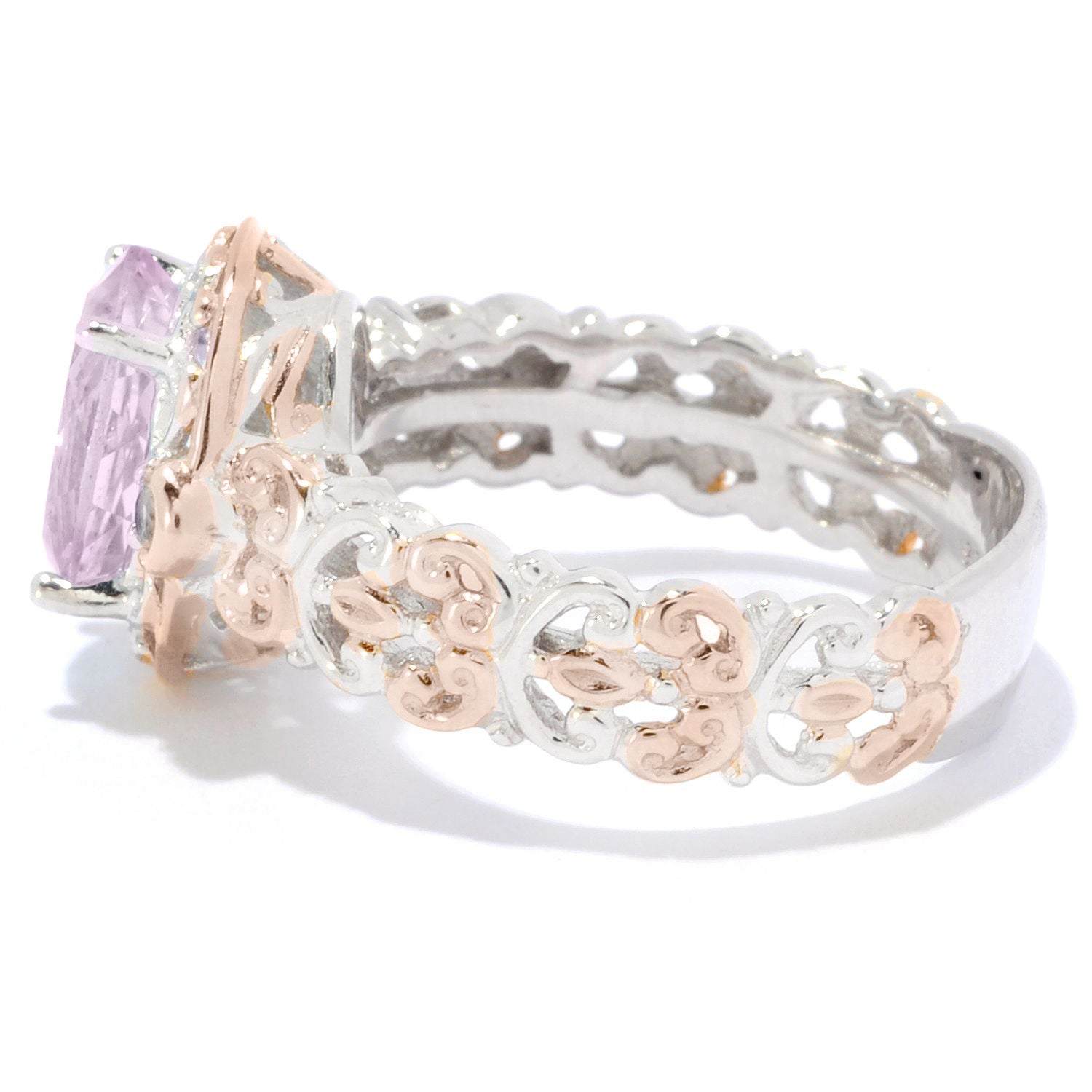Gems en Vogue 2.83ctw Kunzite & White Topaz Ring