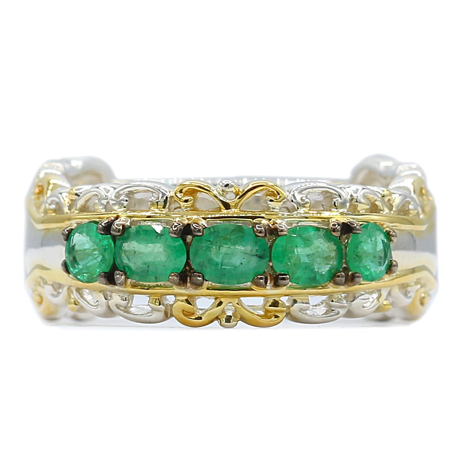 Gems en Vogue 0.75ctw Belmont Emerald Mini Band Ring