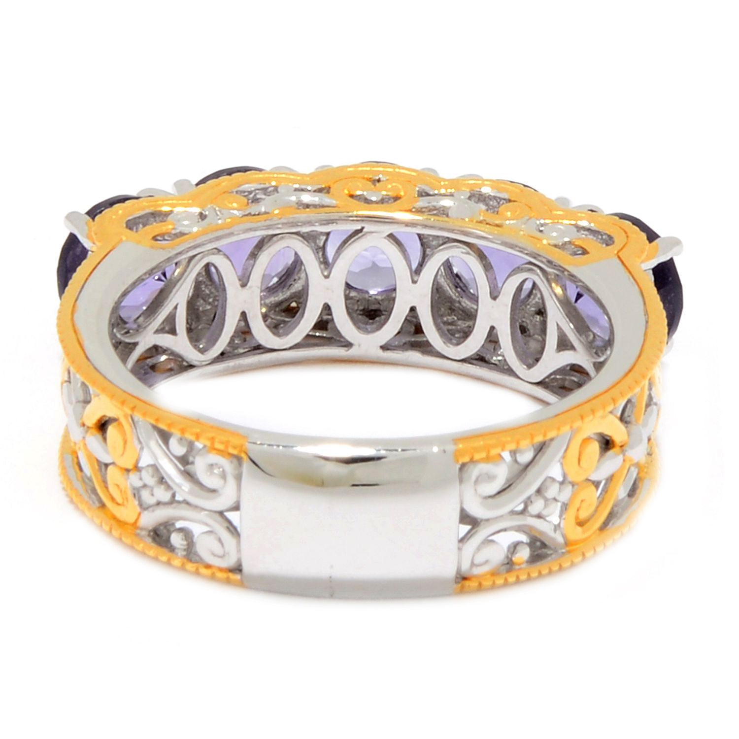 Gems en Vogue 2.49ctw Blue Amethyst 5-Stone Band Ring