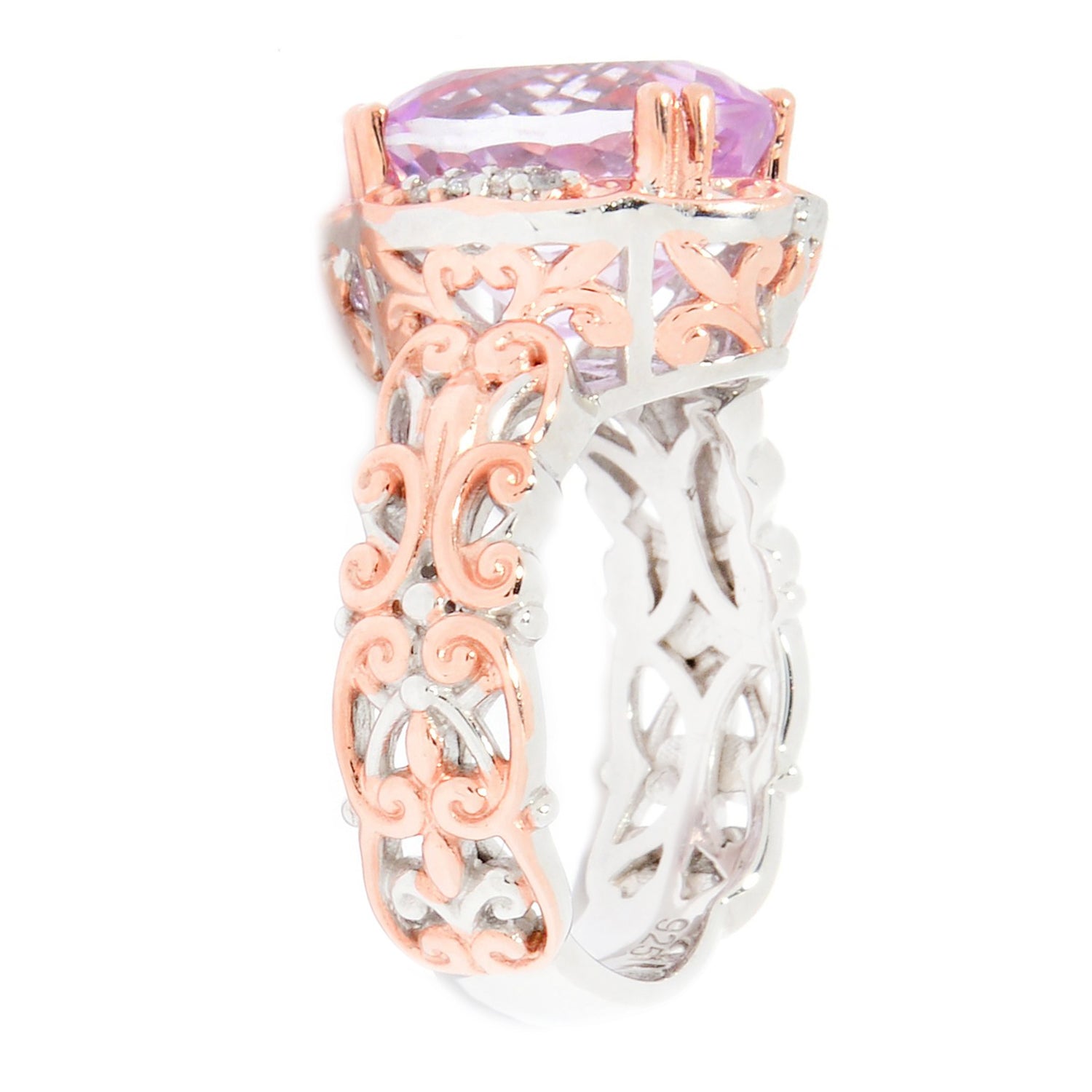 Gems en Vogue 6.04ctw Kunzite and Diamond Ring