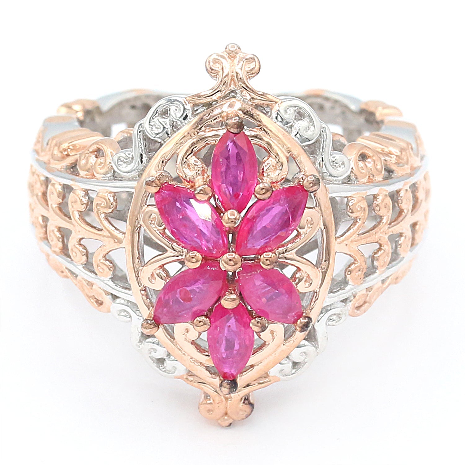 Gems en Vogue 1.14ctw Ruby Cluster Ring