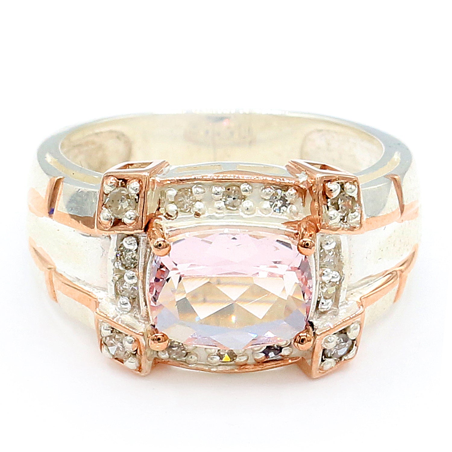 Qvc morganite rose hot sale gold ring