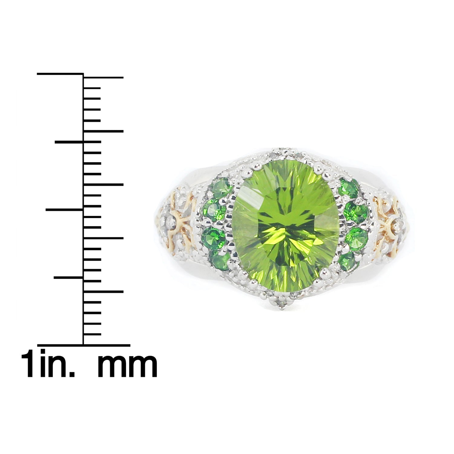 Gems en Vogue 4.22ctw Peridot Chrome Diopside & Diamond Ring