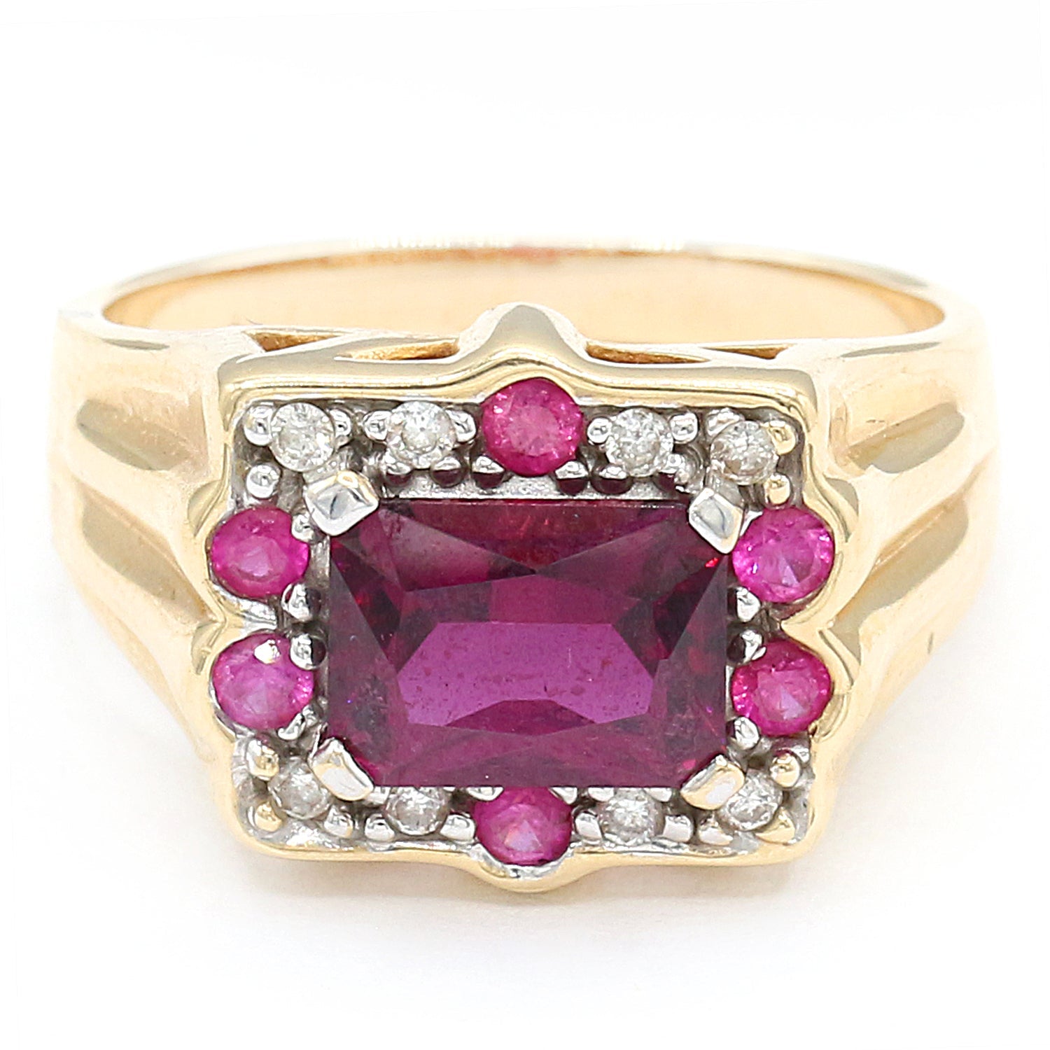 2.51 CTW Bright Pink Sapphire and Diamond Ring in 14K White Gold