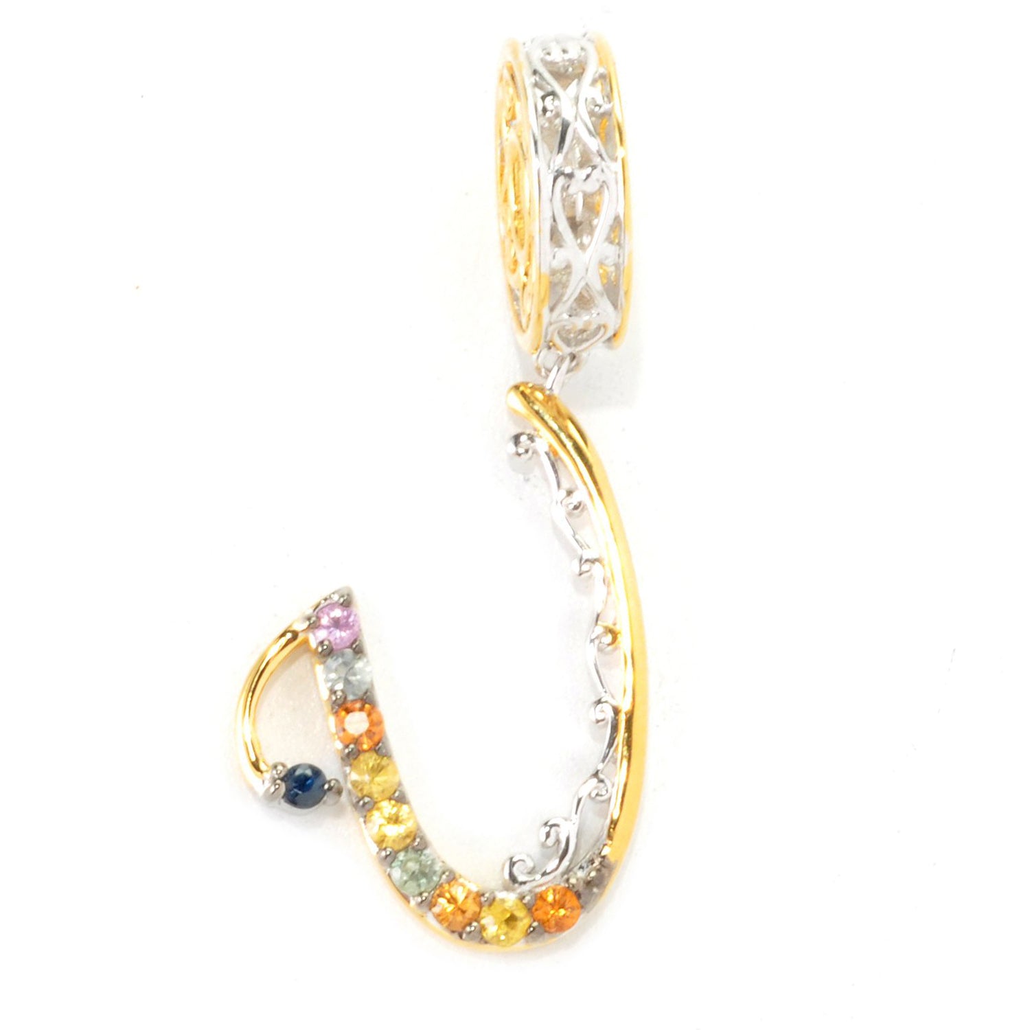 Gems en Vogue Multi Sapphire Initial Drop Charm