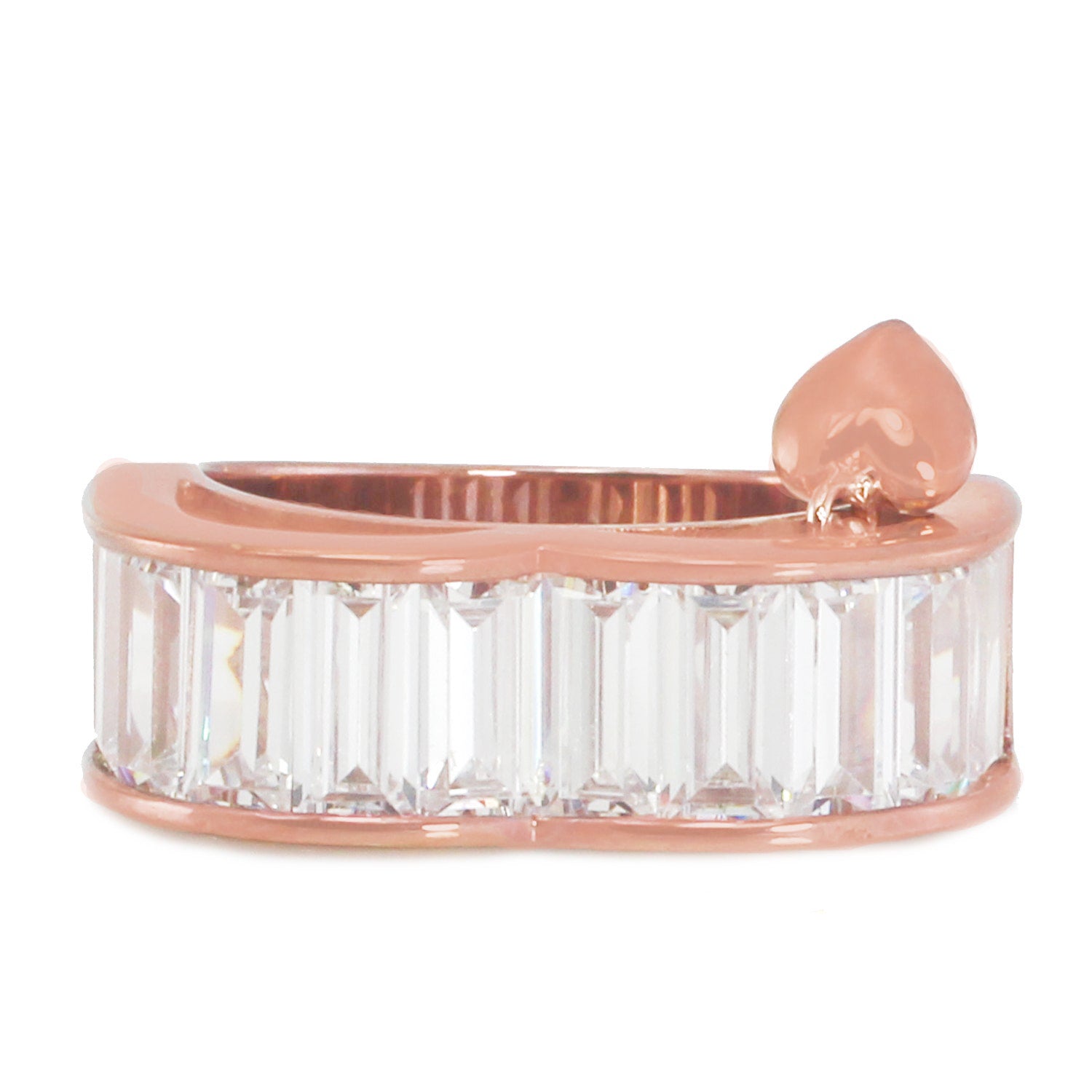 Signity Sterling Silver Baguette Cubic Zirconia Heart Ring - CANNOT BE RESIZED.