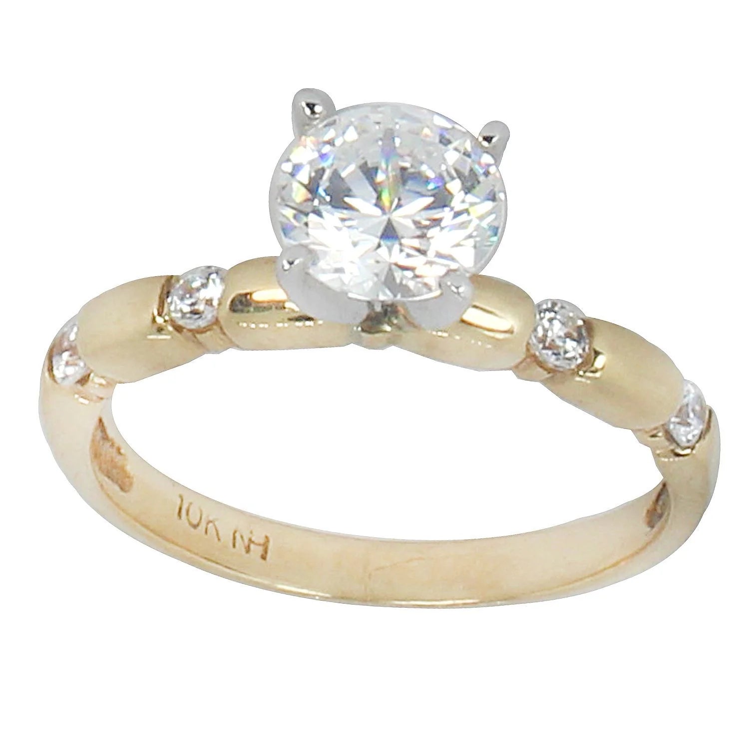 Signity 10K Gold Cubic Zirconia Solitaire Ring