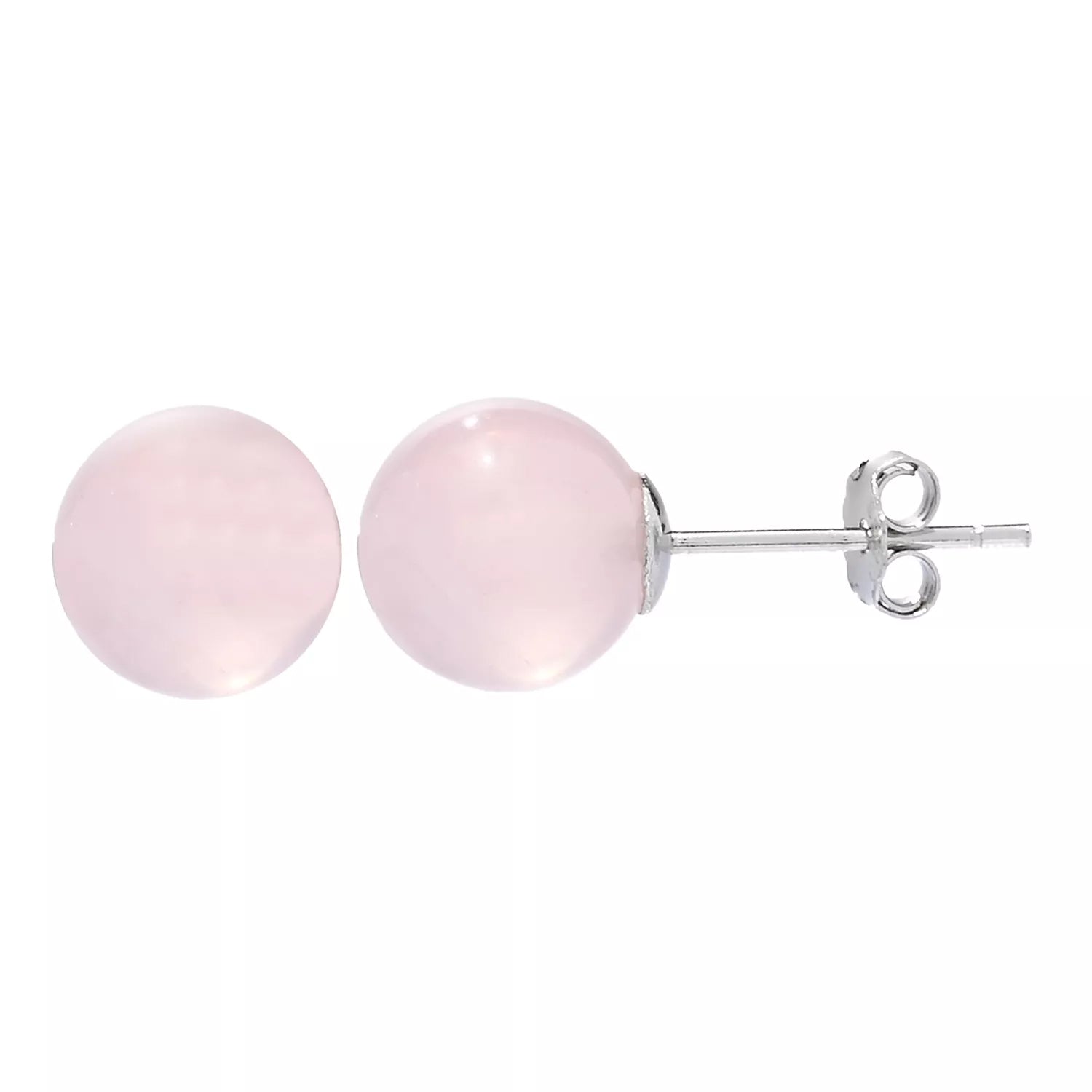 Gems en Vogue Rose Quartz Bead Bow Pendant & Stud Earrings Set