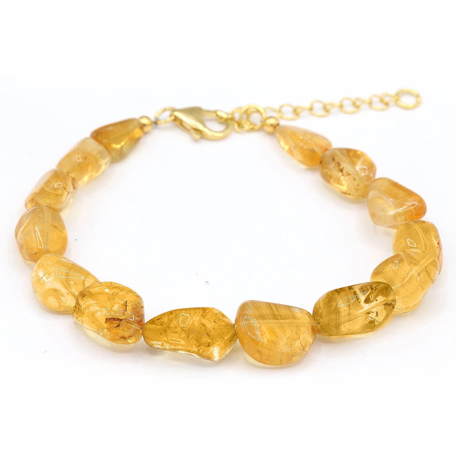 Gems en Vogue Citrine Tumbled Bead Bracelet