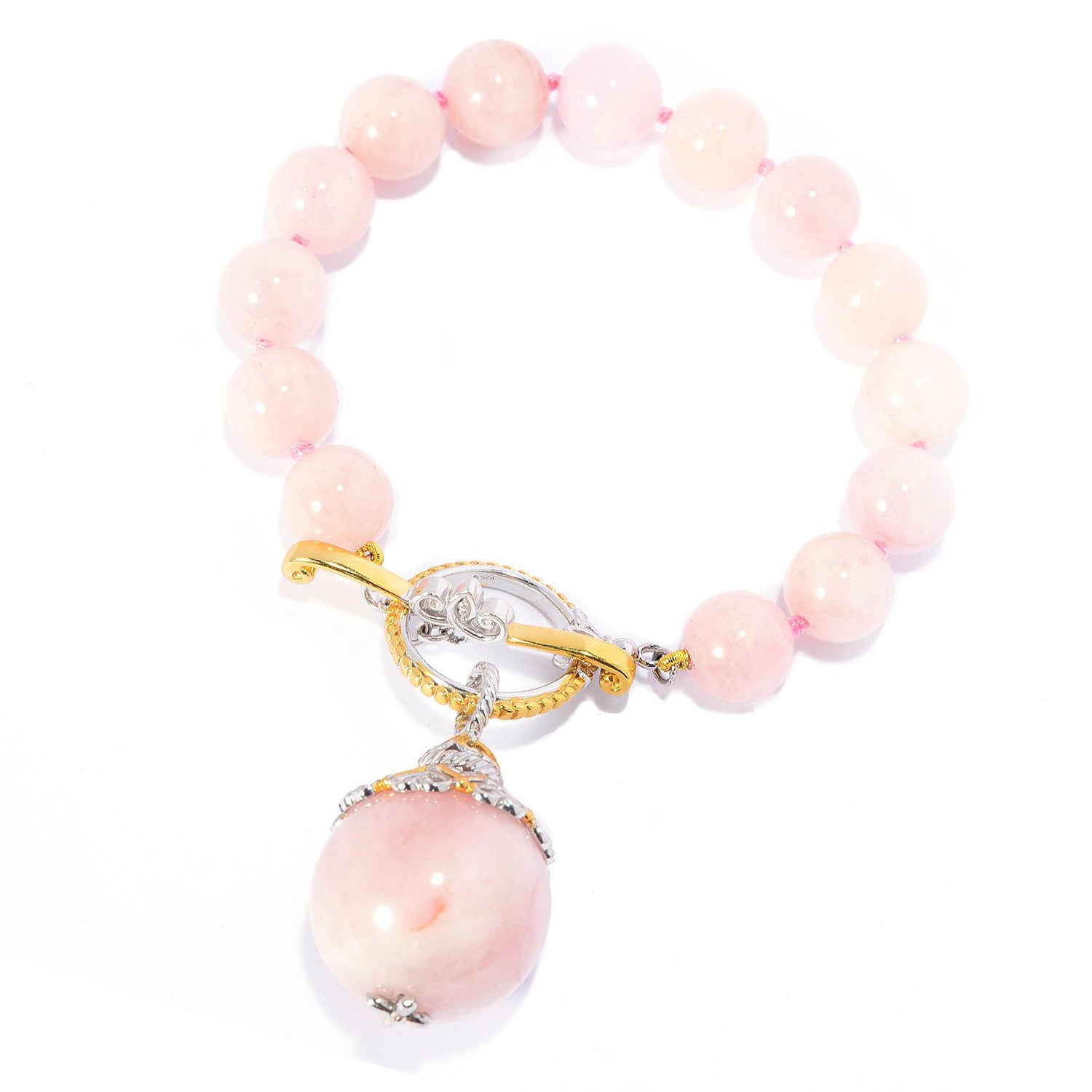 Gems en Vogue Morganite Bead Toggle Bracelet