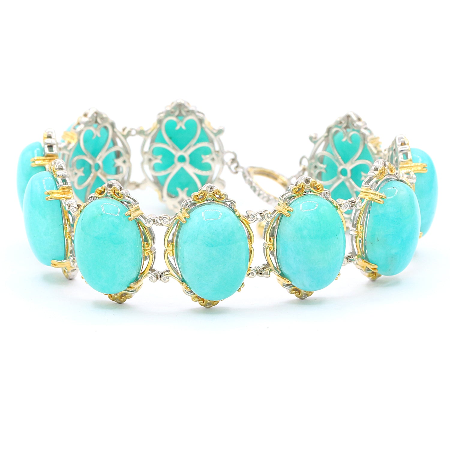 Gems en Vogue Amazonite & White Topaz Toggle Bracelet