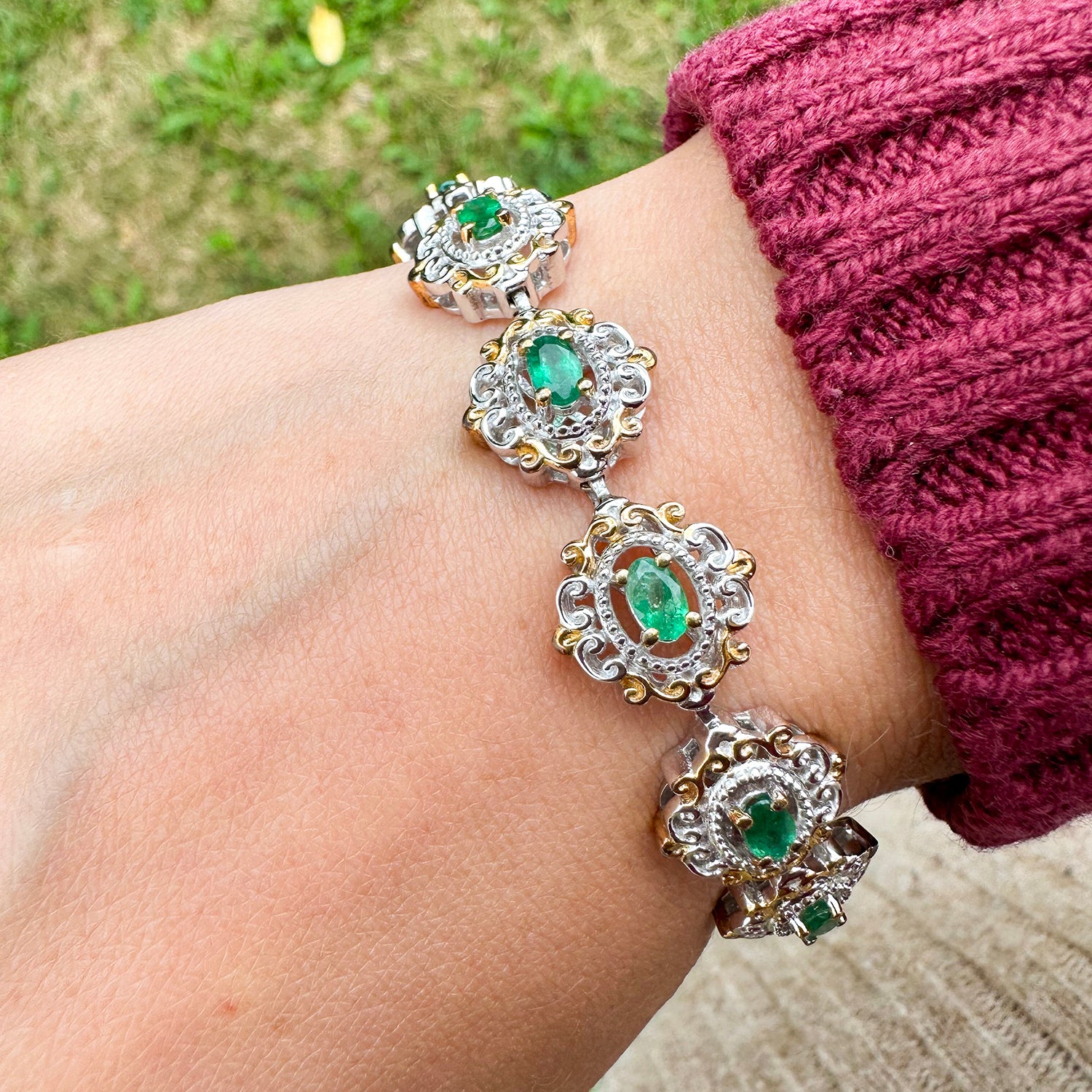 Gems en Vogue 4.75ctw Emerald Tennis Bracelet