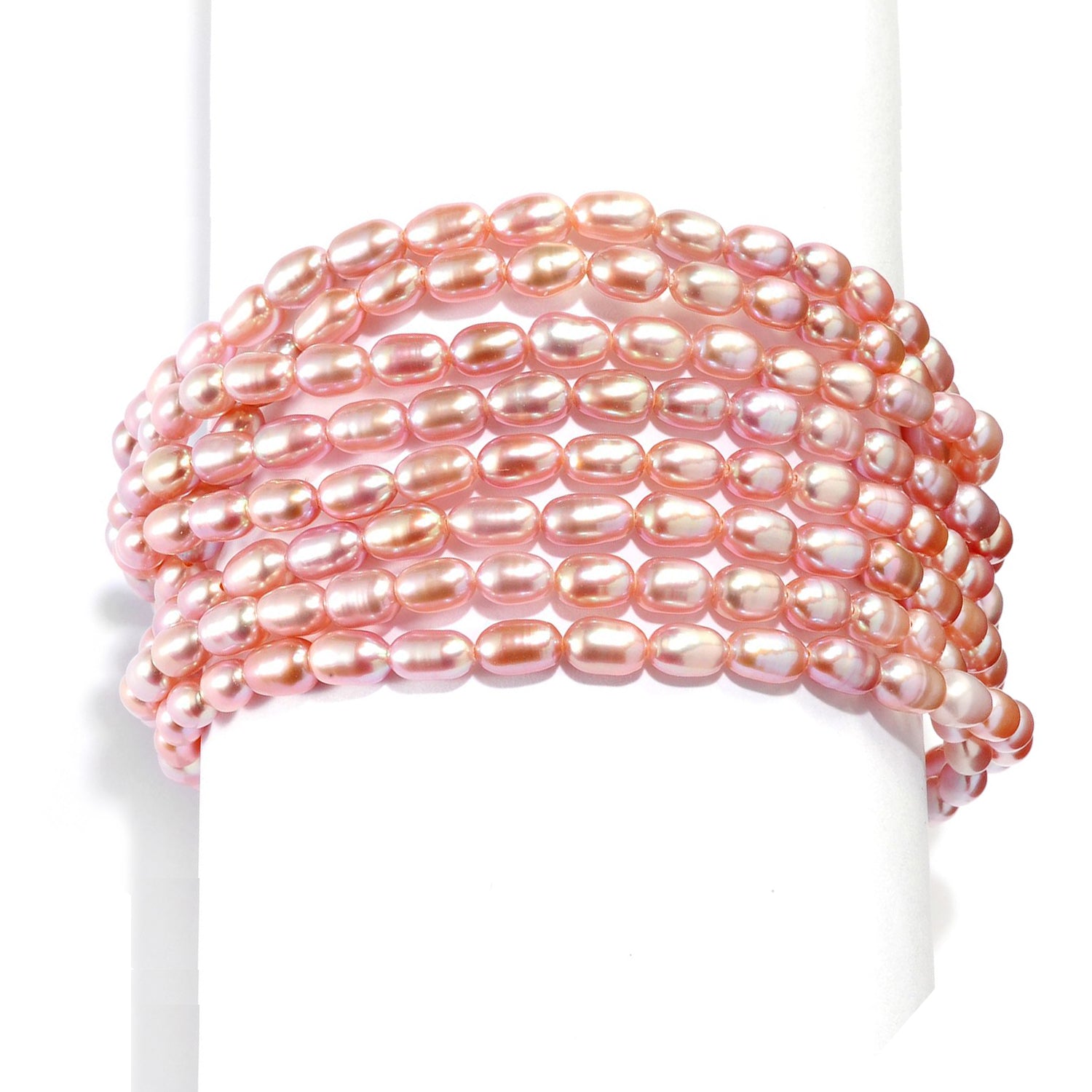 Gems en Vogue White Cultured Freshwater Pearl Multi Strand Bracelet