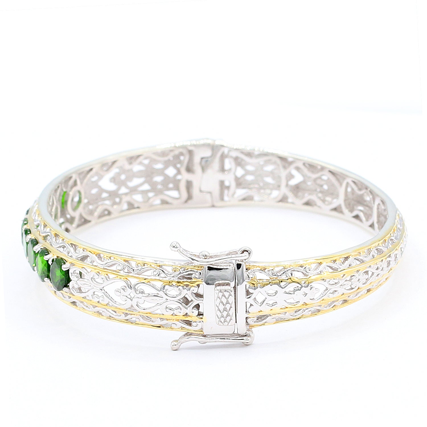Gems en Vogue 3.78ctw Chrome Diopside Bangle Bracelet