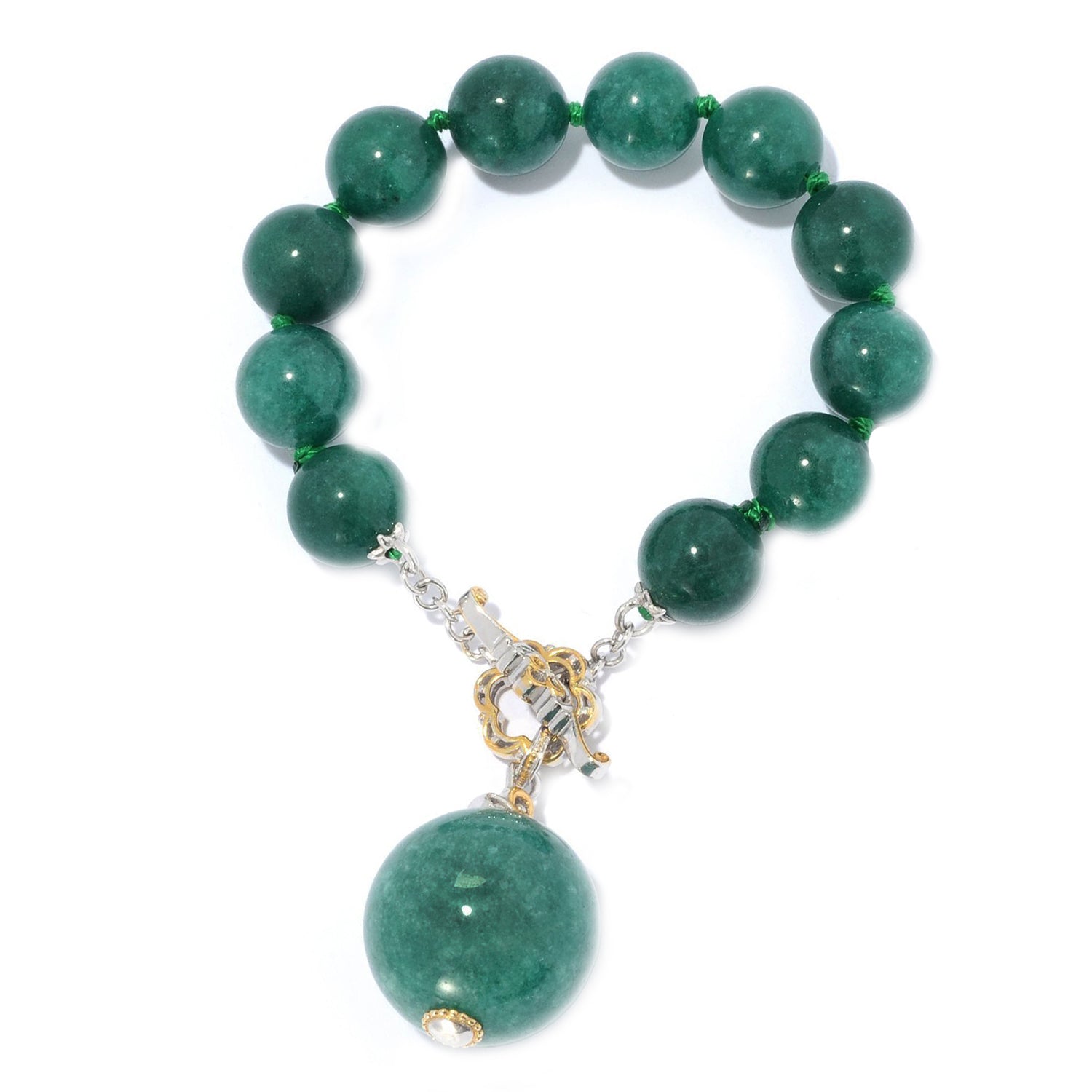 Gems en Vogue Green Quartz Toggle Bracelet