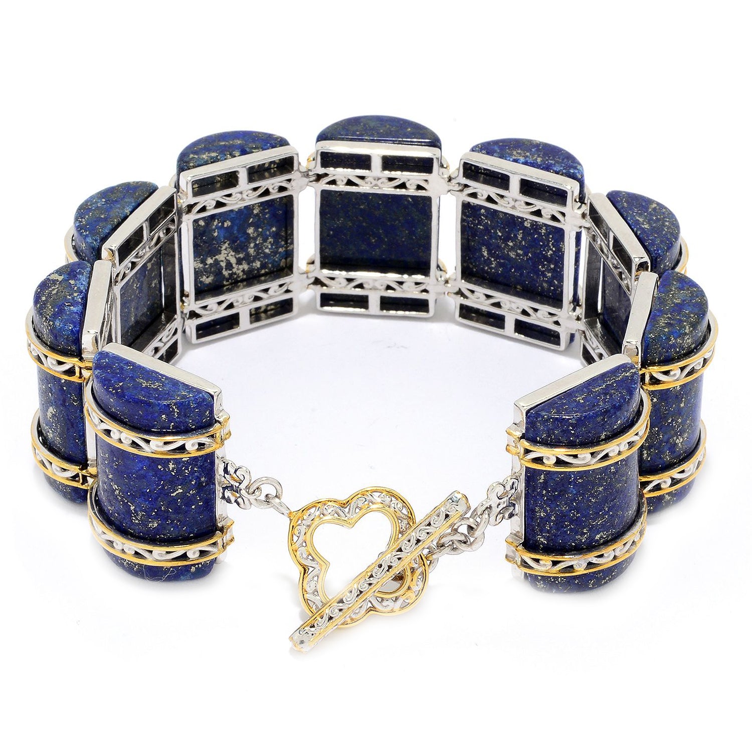 Gems en Vogue Special Cut  Lapis Link Toggle Bracelet
