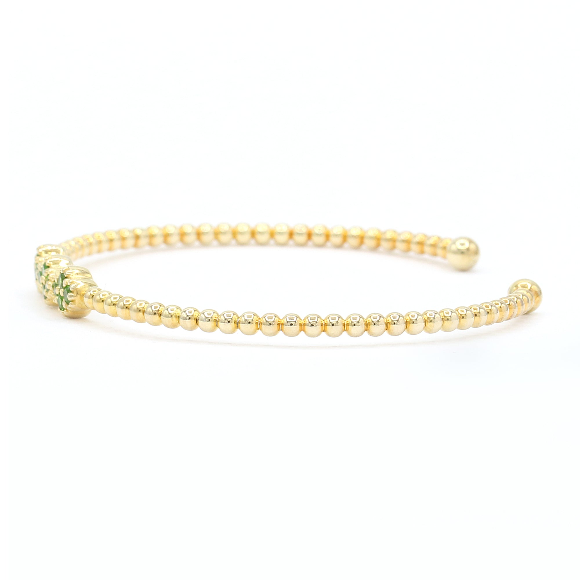 Gems en Vogue 0.48ctw Chrome Diopside Flexible Stacking Bangle Bracelet