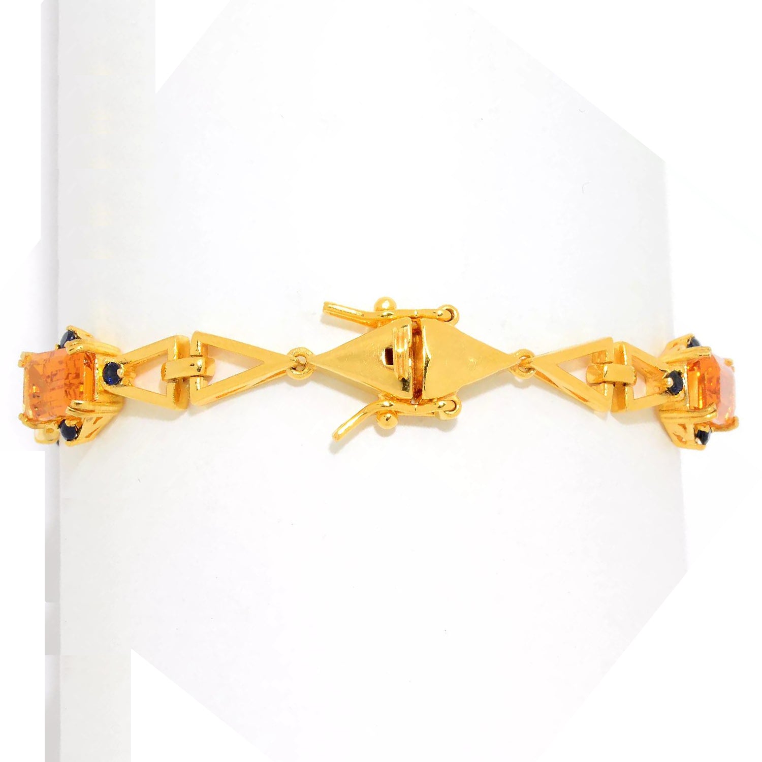 Hall of Jewels 9.78ctw Citrine & Blue Sapphire Bracelet
