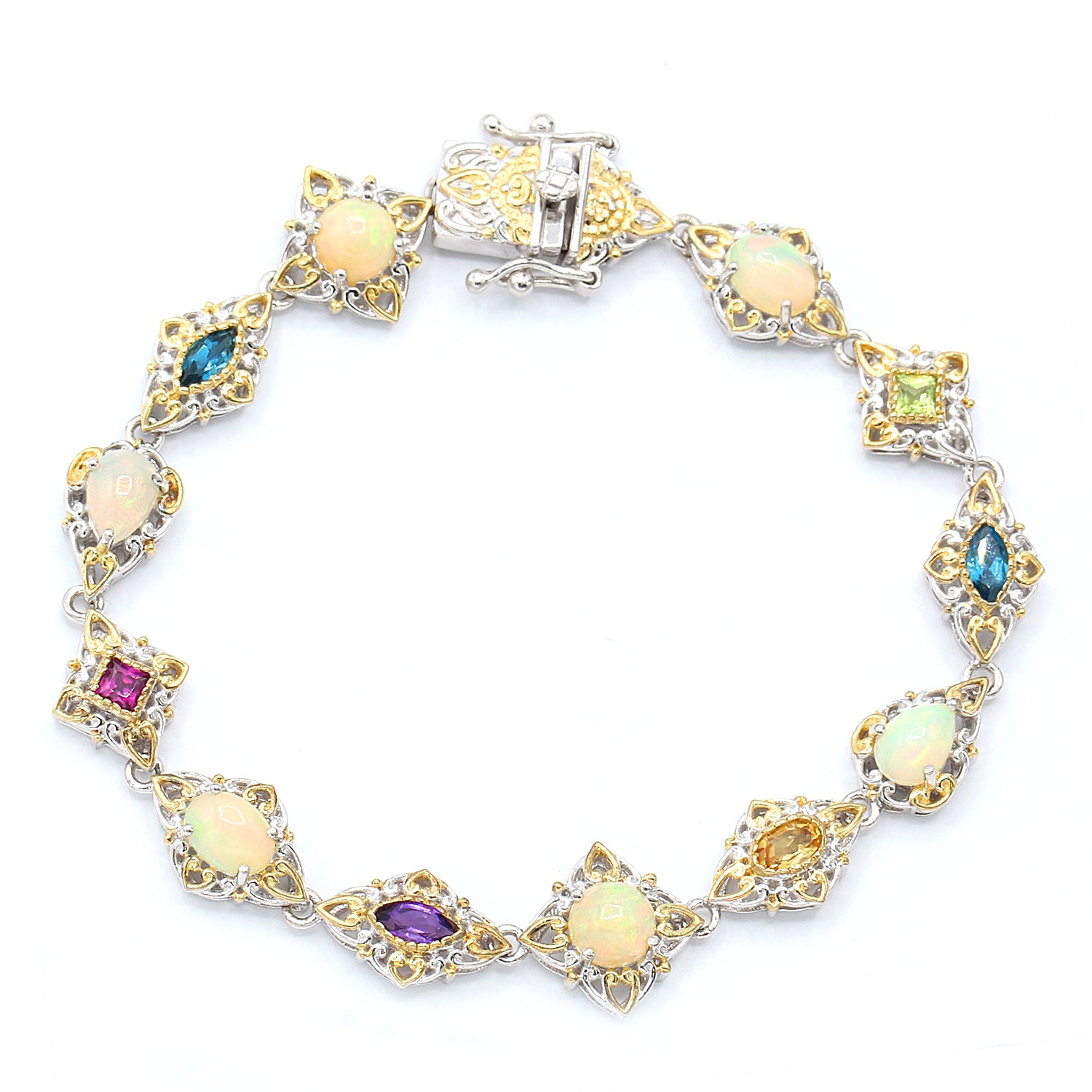 Gems en Vogue Ethiopian Opal & Multi Gemstones Bracelet