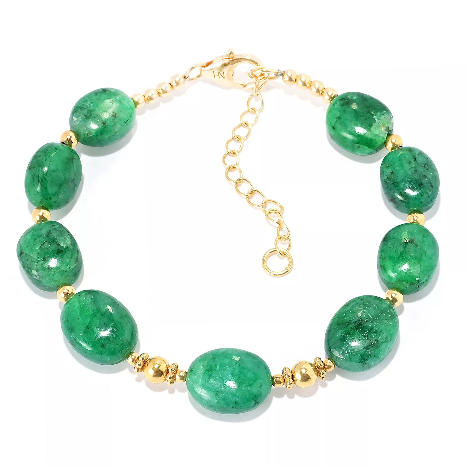 Gems en Vogue Tumbled Bead Emerald Bracelet