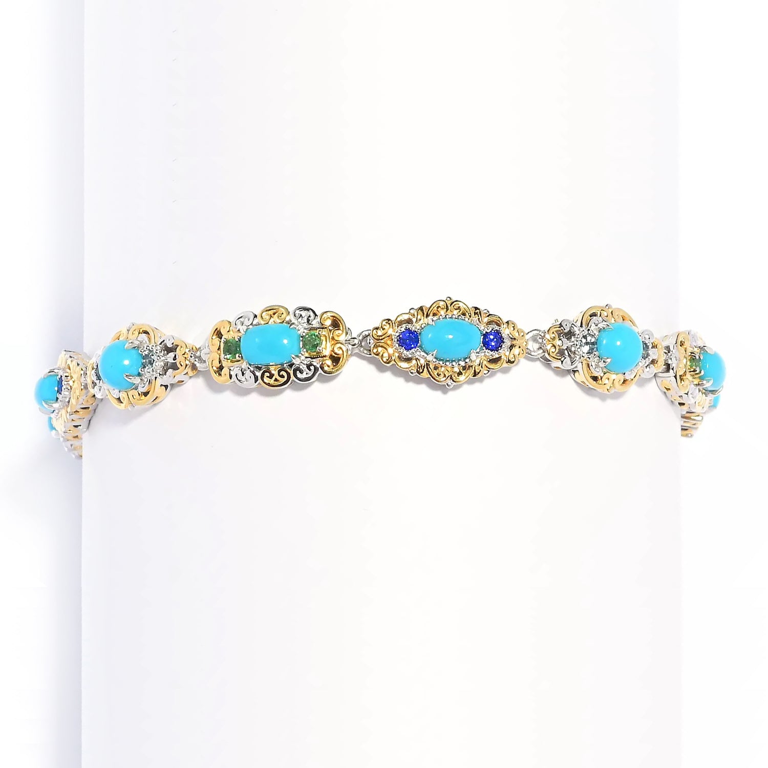 Gems en Vogue Sleeping Beauty Turquoise & Multi Gemstones Bracelet