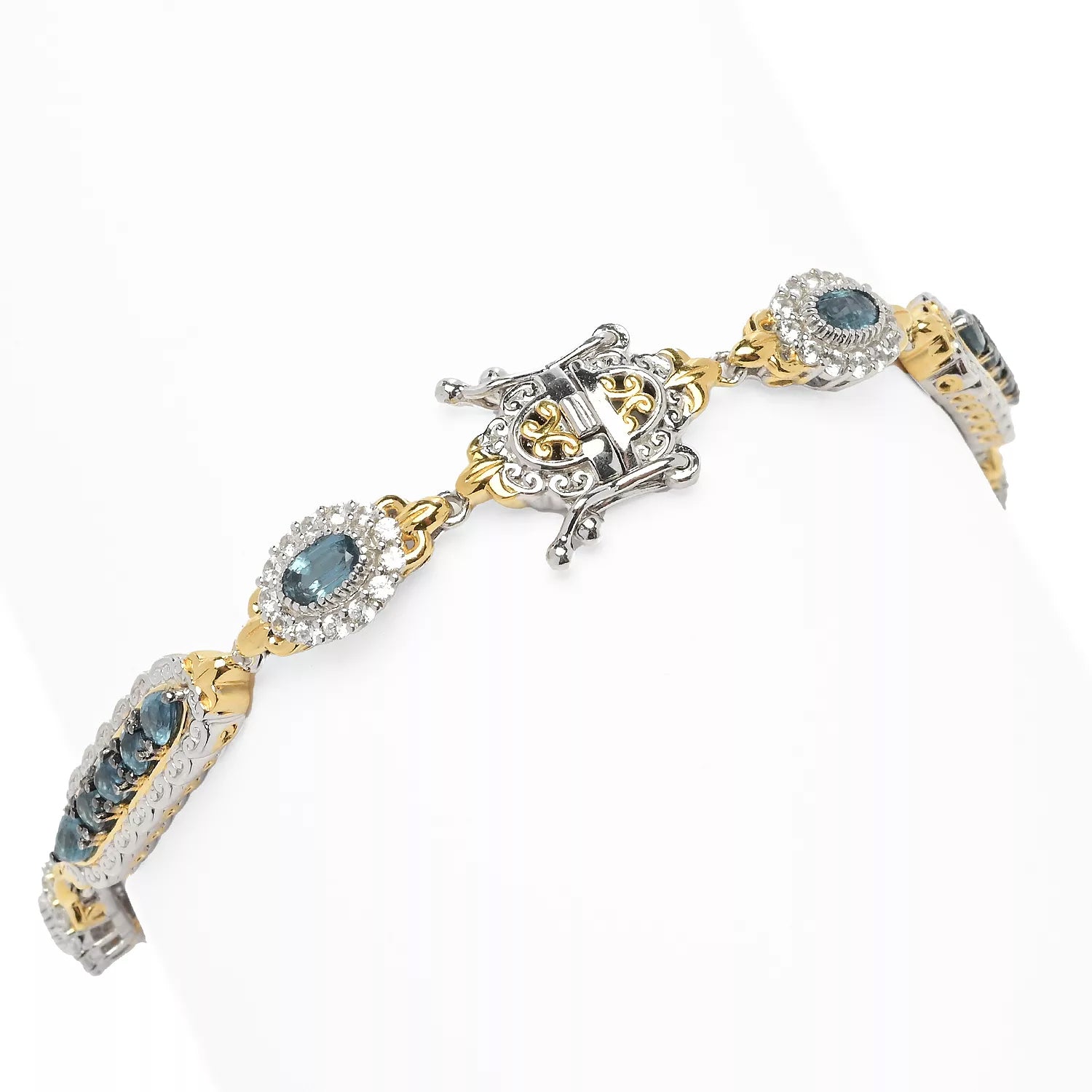 Gems en Vogue 5.97ctw Teal Kyanite Bracelet