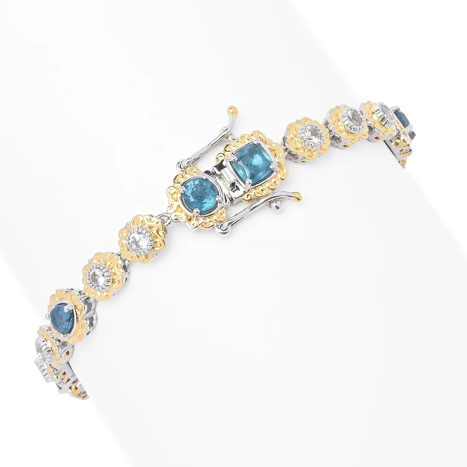 Gems en Vogue 6.13ctw Teal Kyanite Bracelet