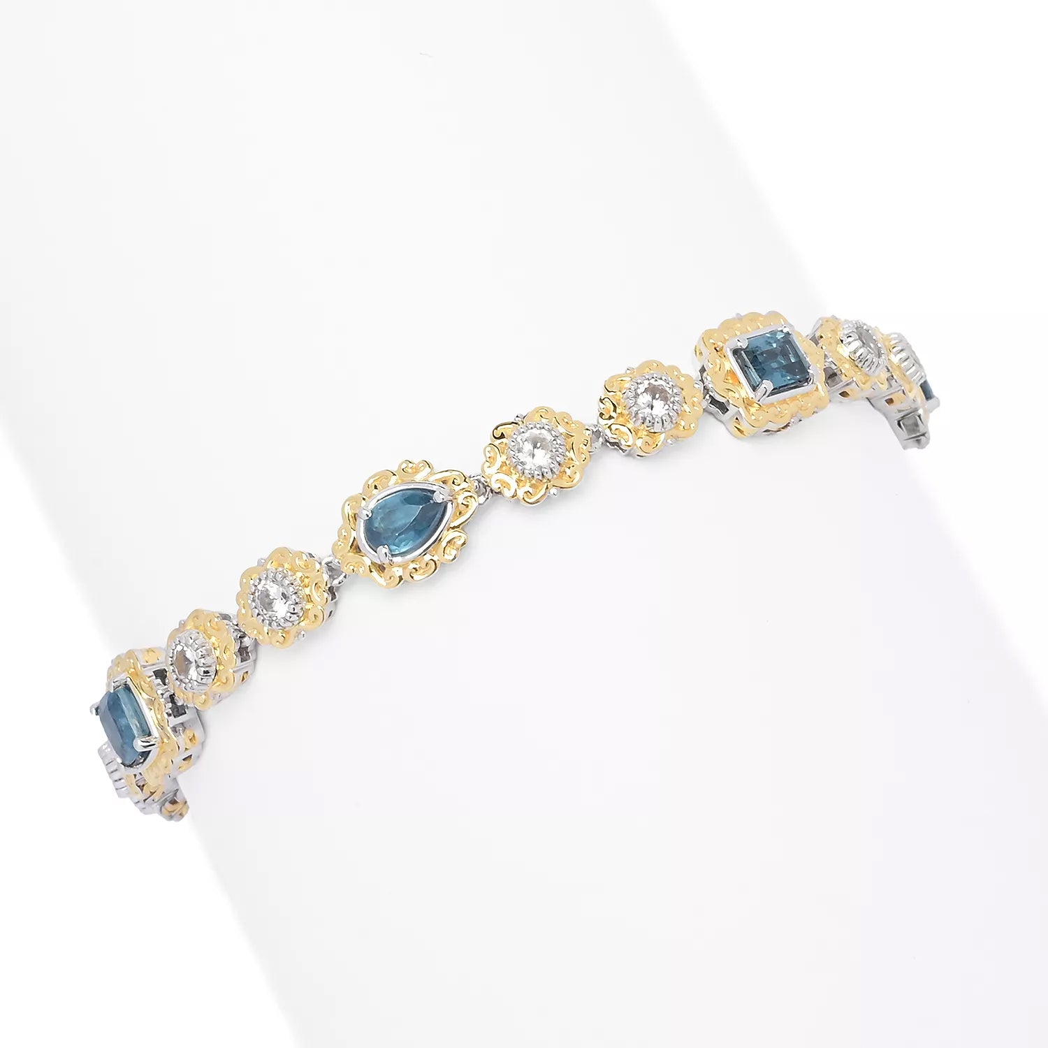 Gems en Vogue 6.13ctw Teal Kyanite Bracelet