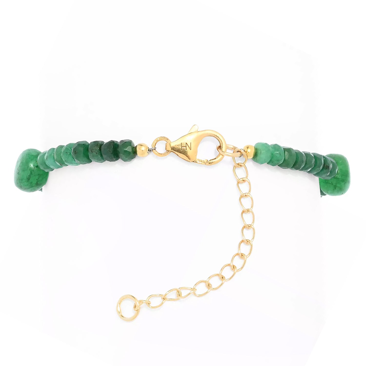 Gems en Vogue Tumbled Emerald Beaded Bracelet